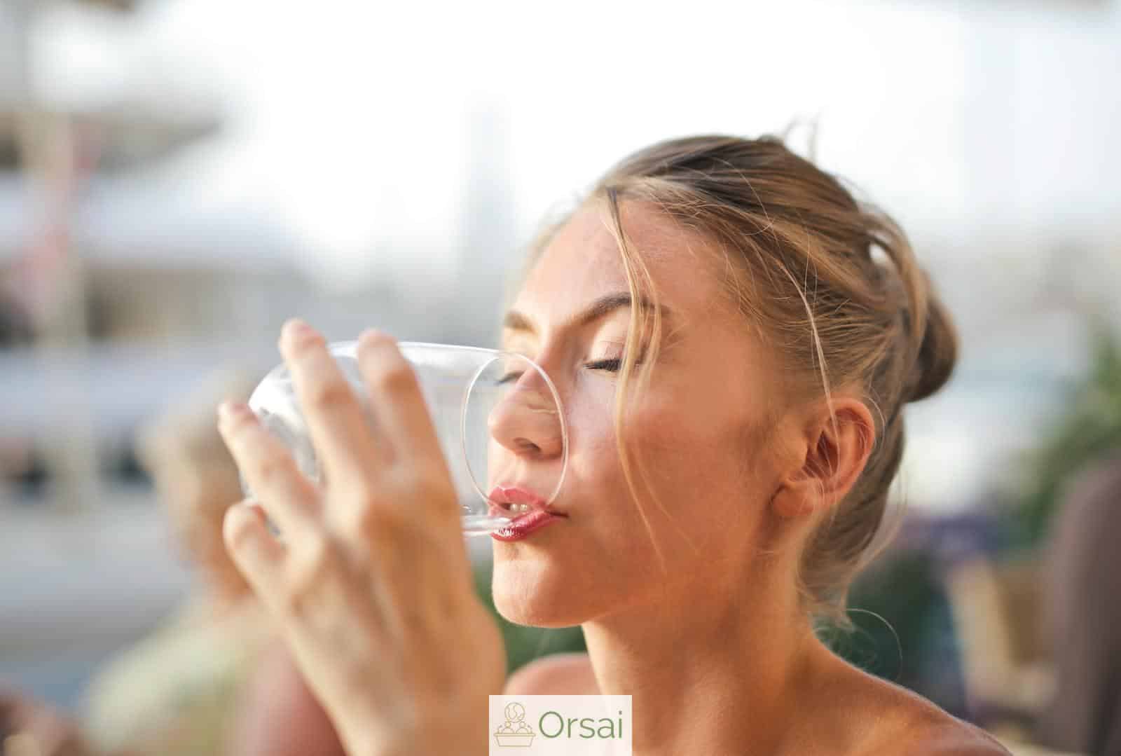 Woman Drinking from Glass